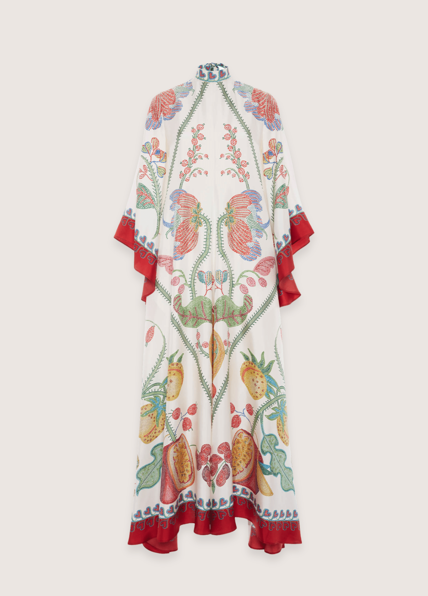 Robe kimono femme motif pivoine blanc – Jardin Secret