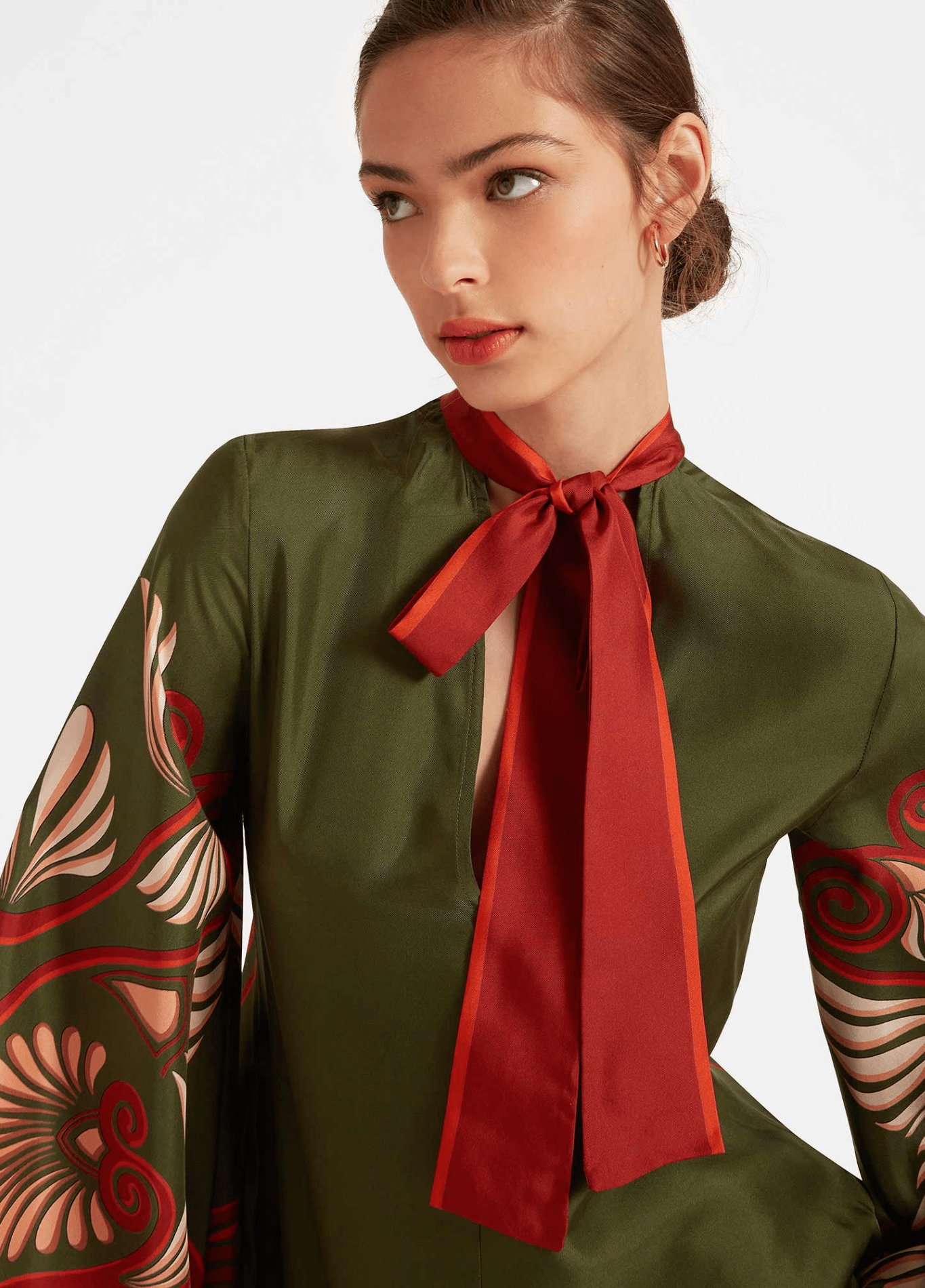 Robe kimono femme coton géométrique vert – Sauvage