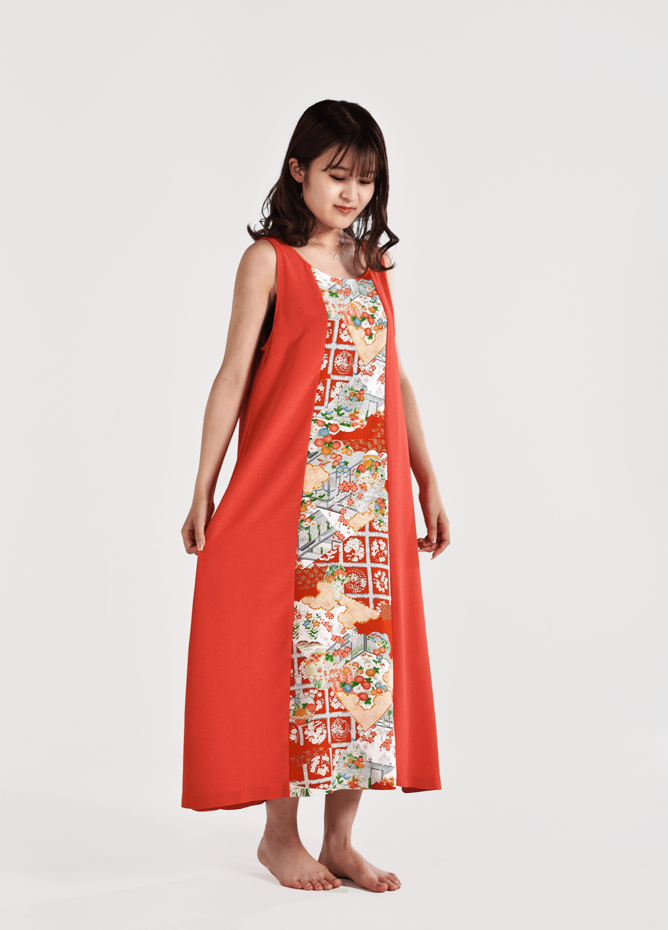 Robe kimono femme soie motif grue – Kodai Gara
