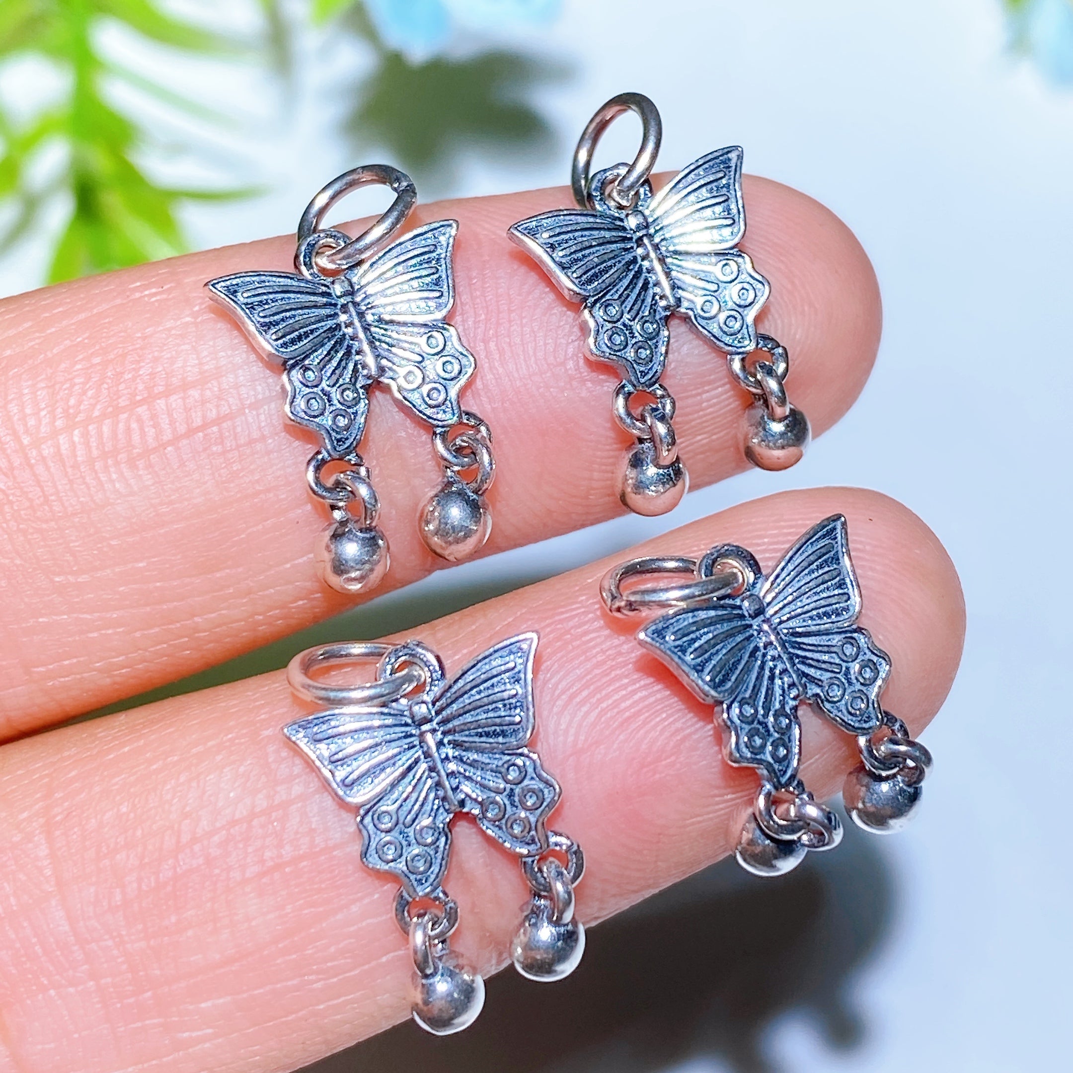 ATELIER-TIBET — Breloques Sculptées en Argent S925 — Charms Spirituels DIY pour Créations Personnalisées (5–15 mm)