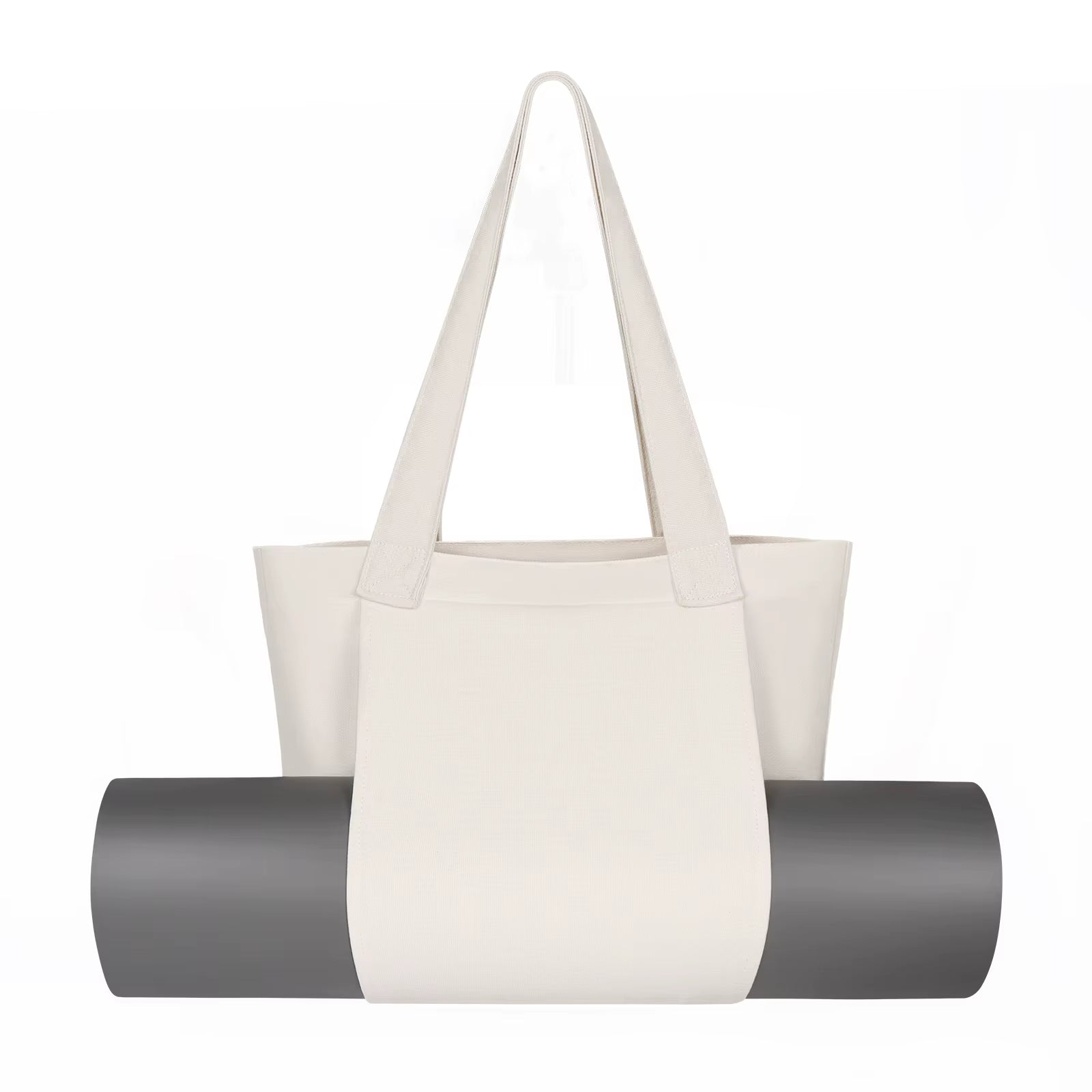 ATELIER-TIBET – Sac de yoga blanc polyvalent en toile – Grande capacité