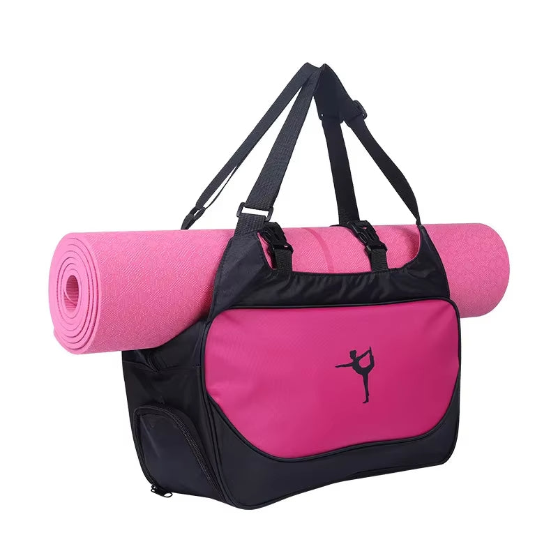 ATELIER-TIBET – Sac de yoga imperméable en nylon – Rose & Noir