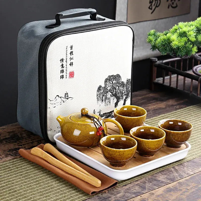 ATELIER-TIBET – Service à Thé Portable en Céramique, Rituels Zen & Voyages