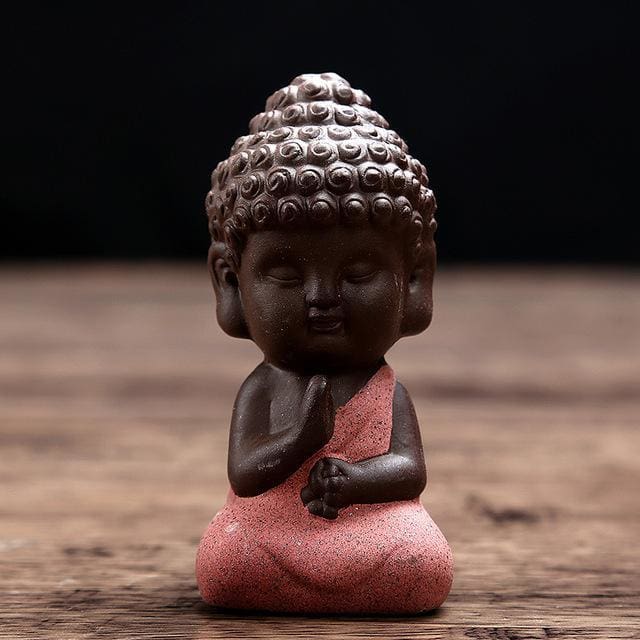 Statuette Bouddha en Céramique peinte à la main