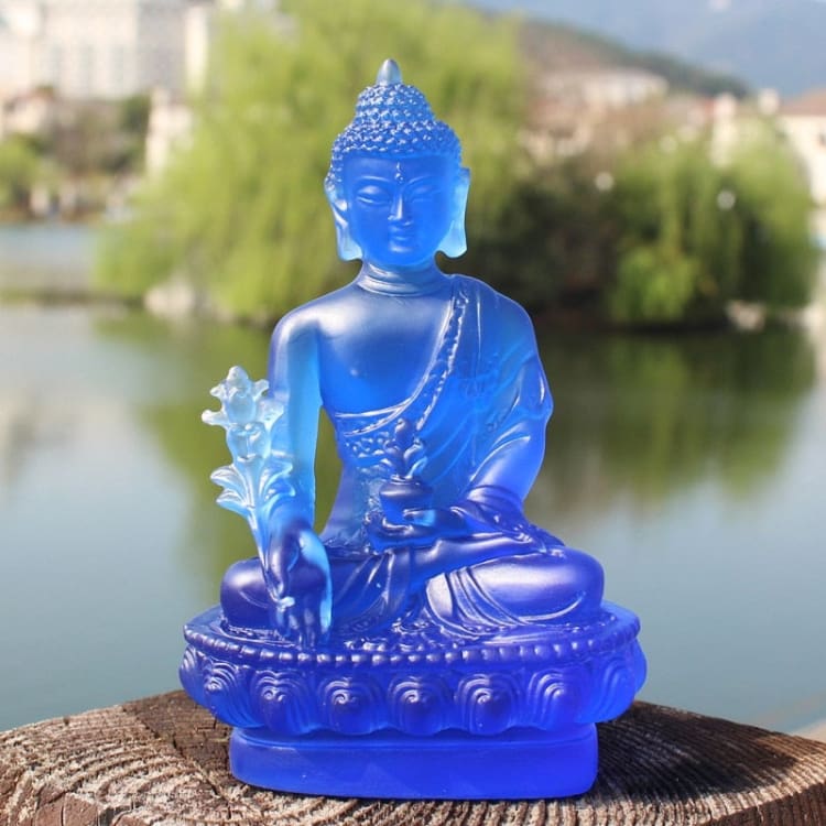 ATELIER-TIBET Statuette de Bouddha en résine bleue