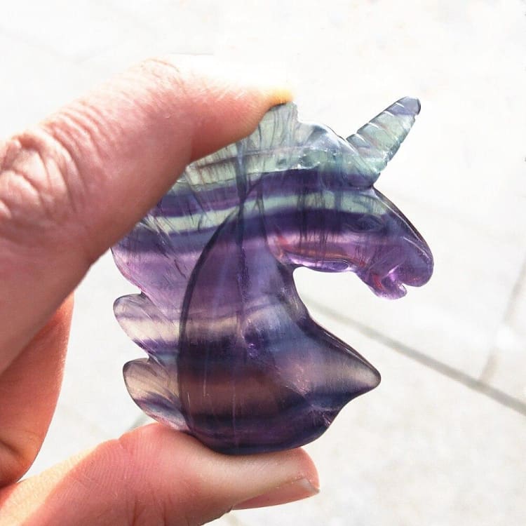ATELIER-TIBET – Statuette Licorne en Cristal de Fluorite – Émerveillement & Harmonie