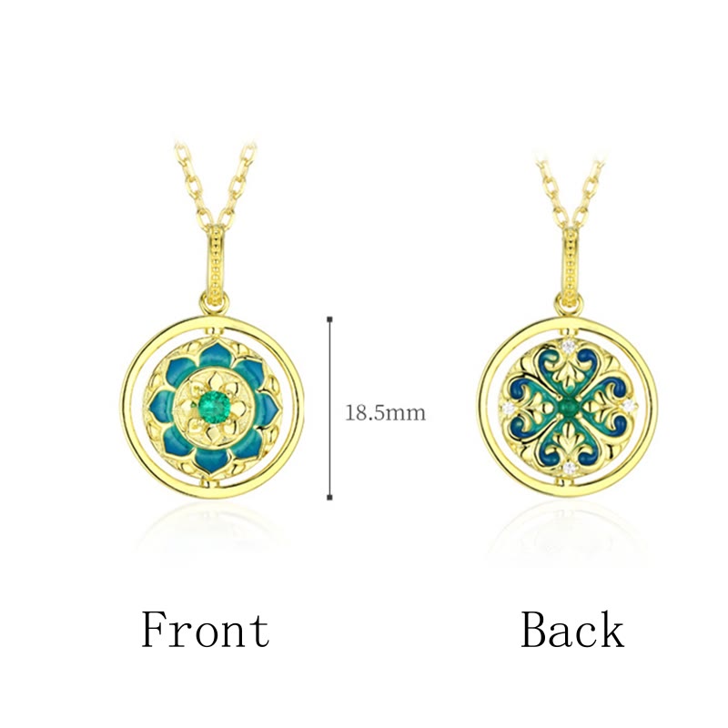 ATELIER-TIBET Collier Lotus Argent 925 Rotatif & Zircon – Éveil & Élégance