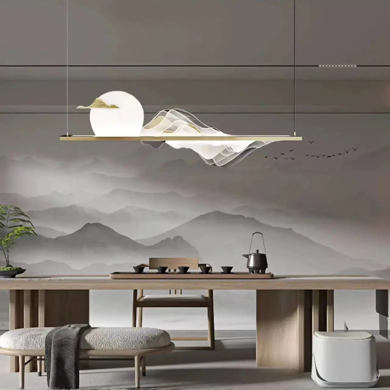 ATELIER-TIBET – Lustre Mural Japonais Design Zen Paysager LED