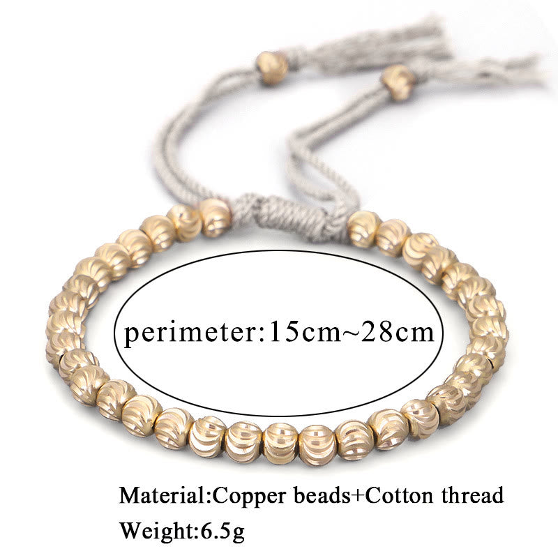 ATELIER-TIBET – Bracelet Spirituel Tibétain en Perles de Cuivre Ajustable