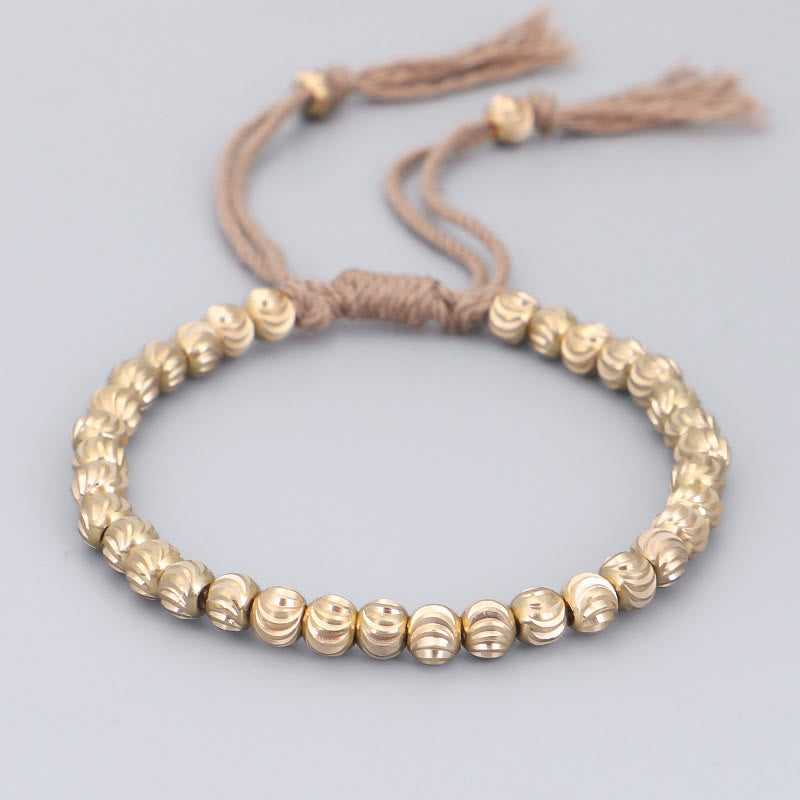 ATELIER-TIBET – Bracelet Spirituel Tibétain en Perles de Cuivre Ajustable