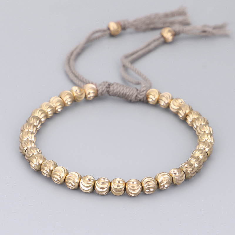 ATELIER-TIBET – Bracelet Spirituel Tibétain en Perles de Cuivre Ajustable
