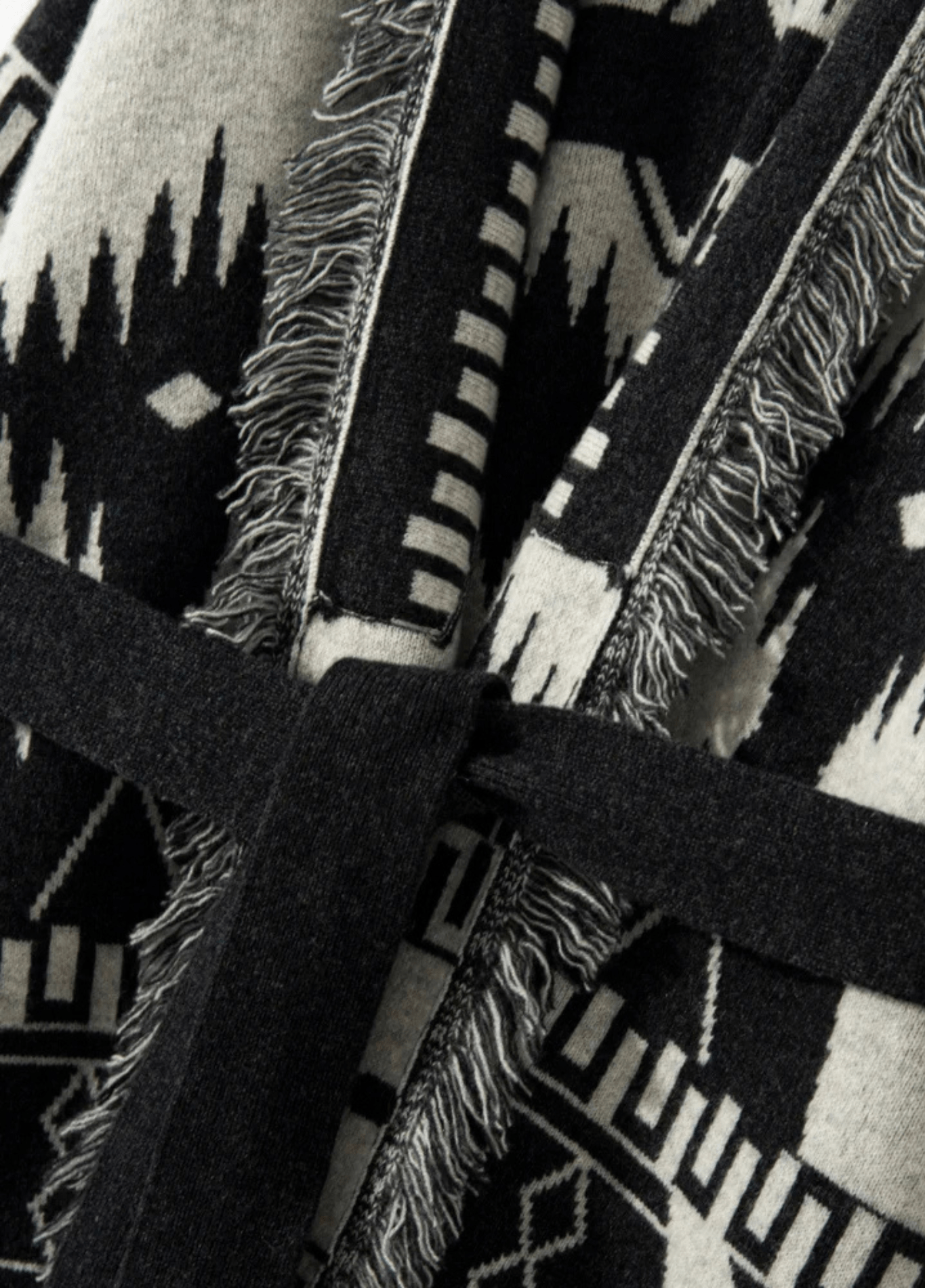 Veste kimono femme géométrique noir – Aztèques