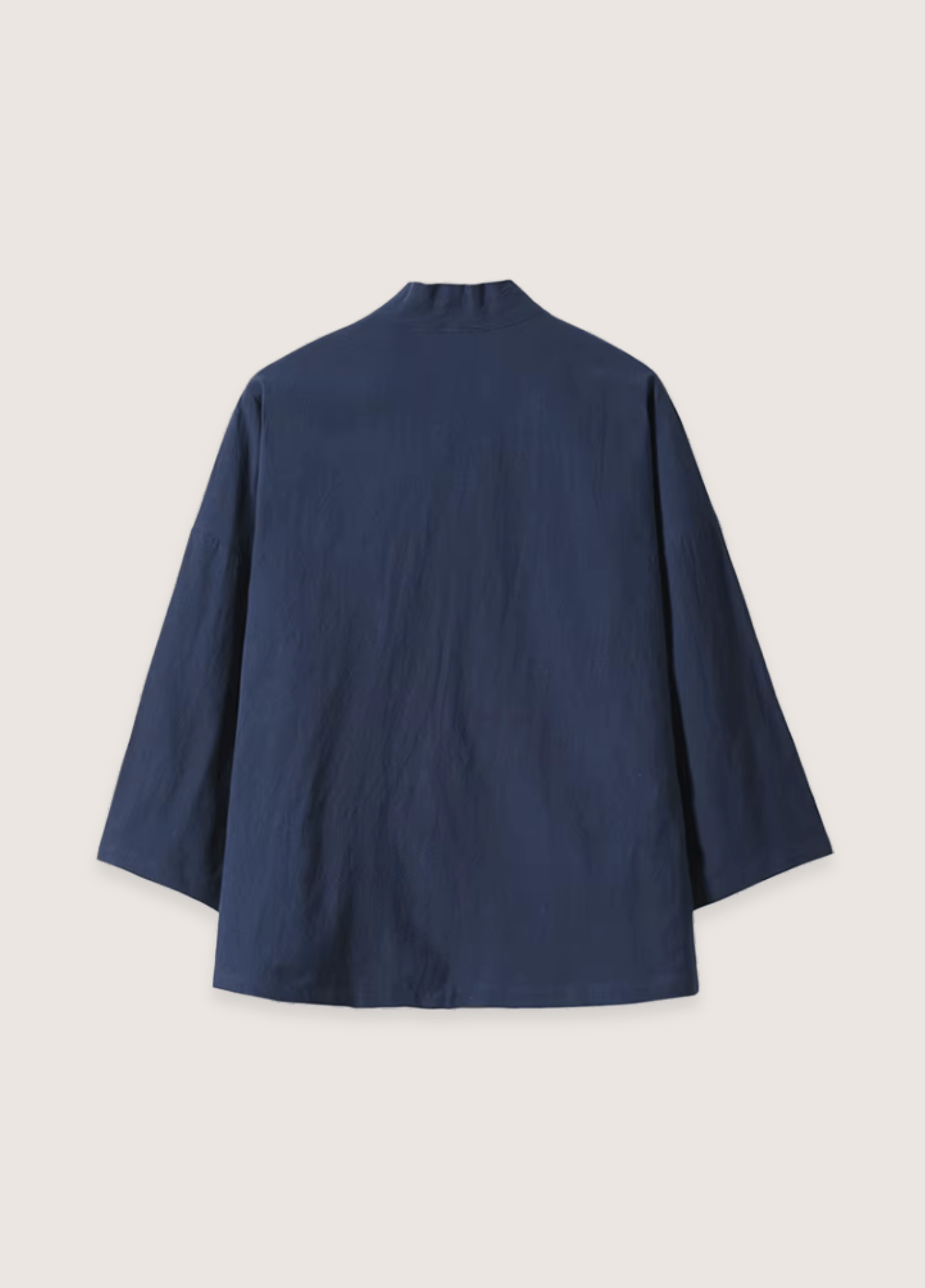 Veste kimono mixte coton motif grue bleu marine – Kaze