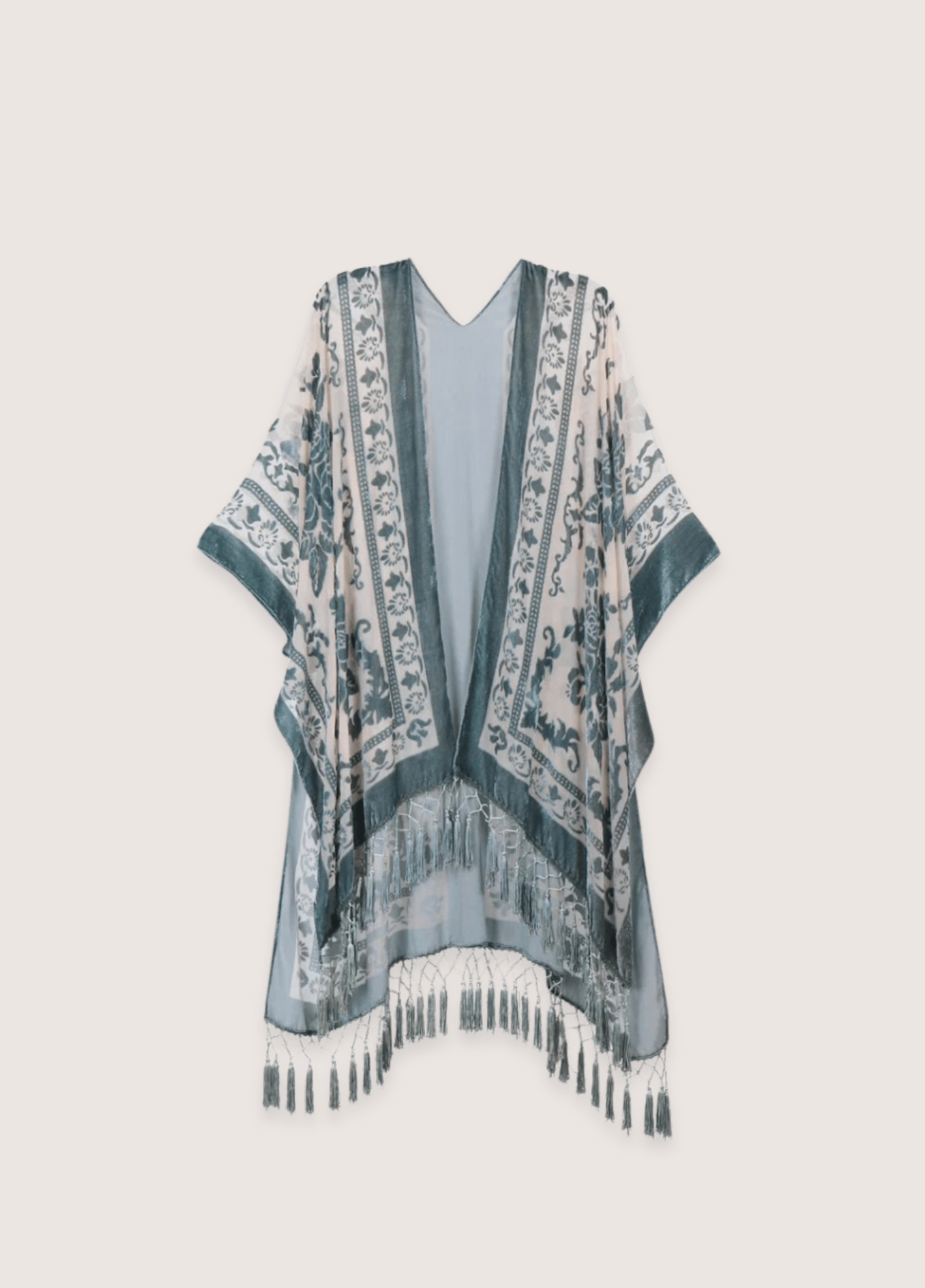 Veste kimono femme viscose bleu – Kuro