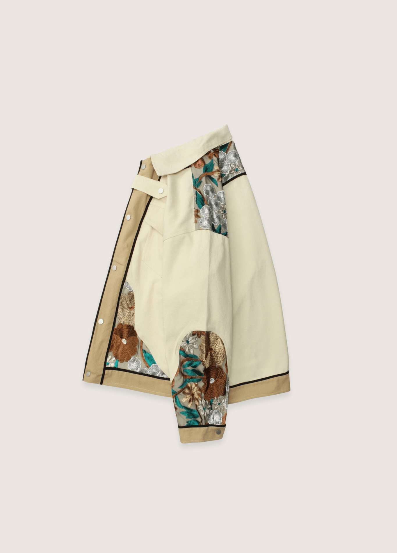 Veste kimono femme motif chrysanthème beige – Kiku Street