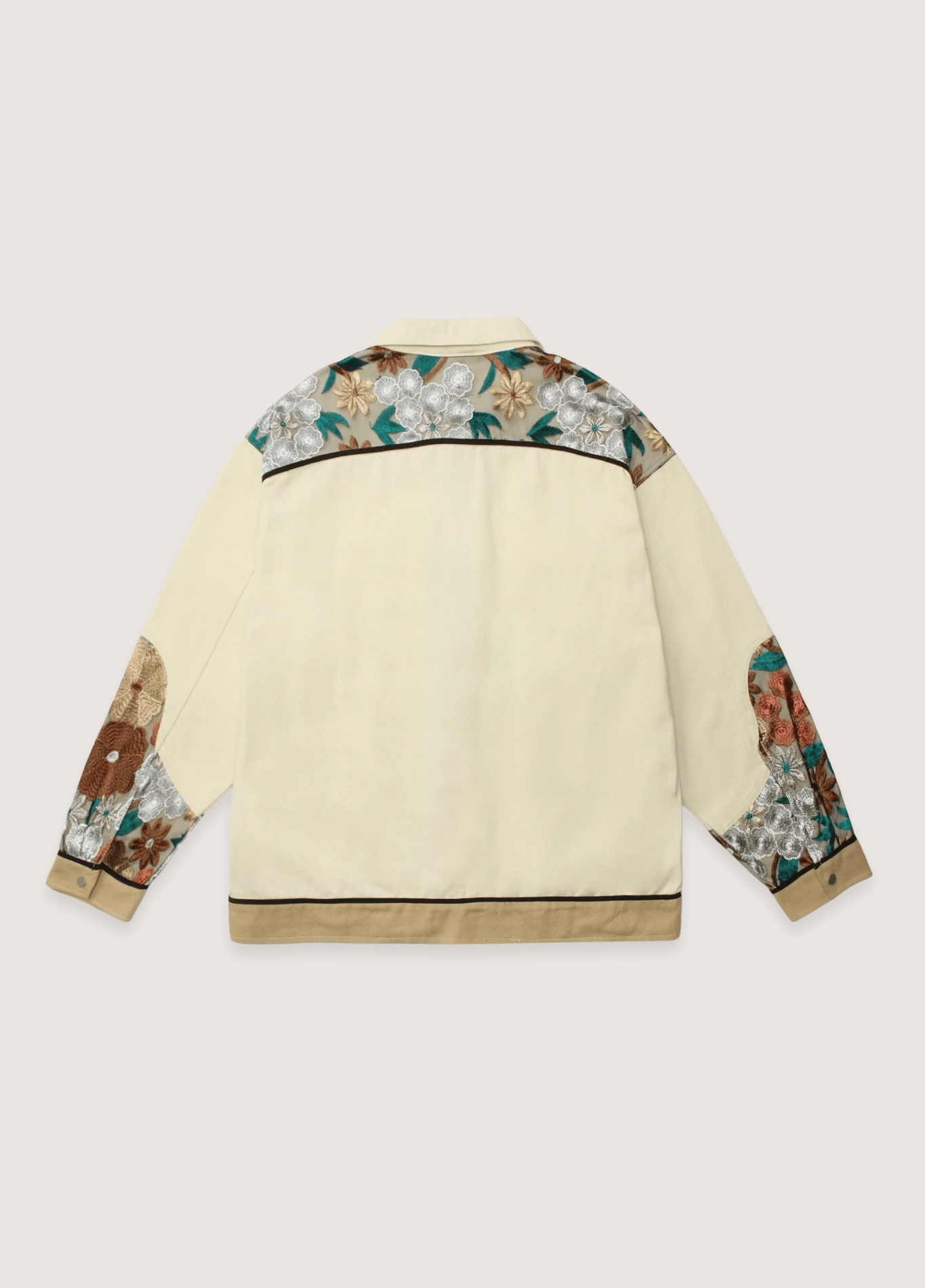 Veste kimono femme motif chrysanthème beige – Kiku Street
