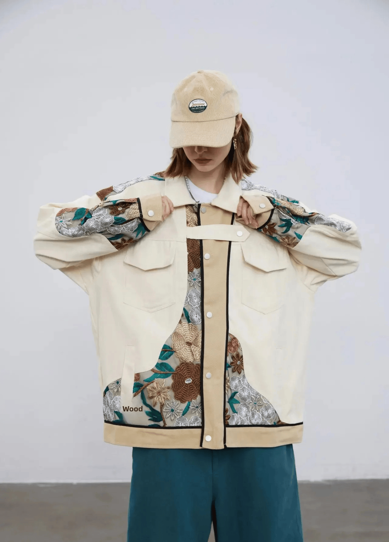Veste kimono femme motif chrysanthème beige – Kiku Street