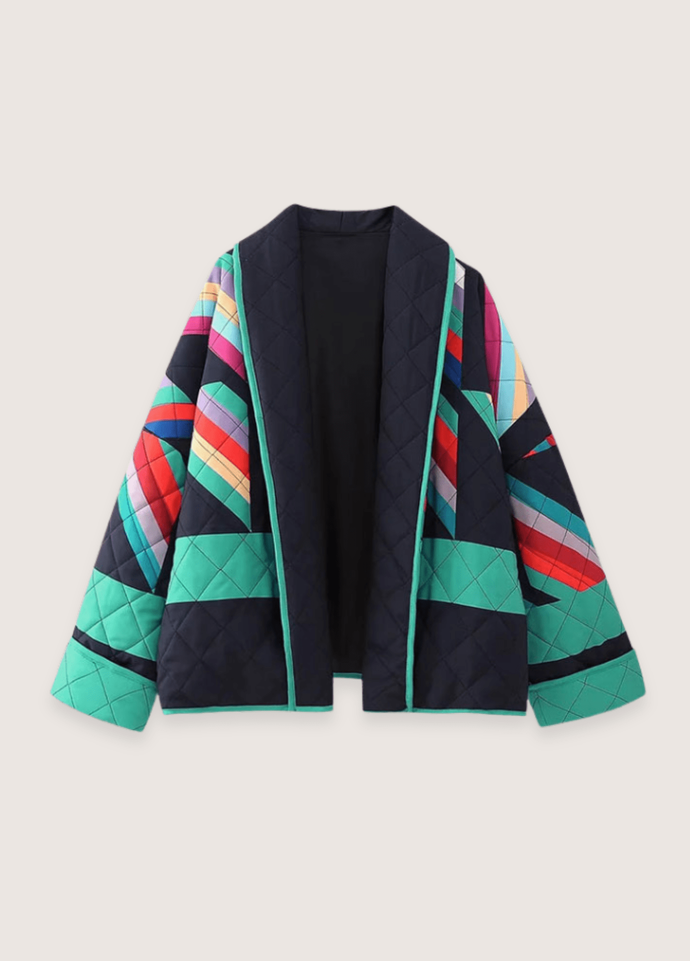Veste kimono femme géométrique multi – Géométrique Coloré année 80