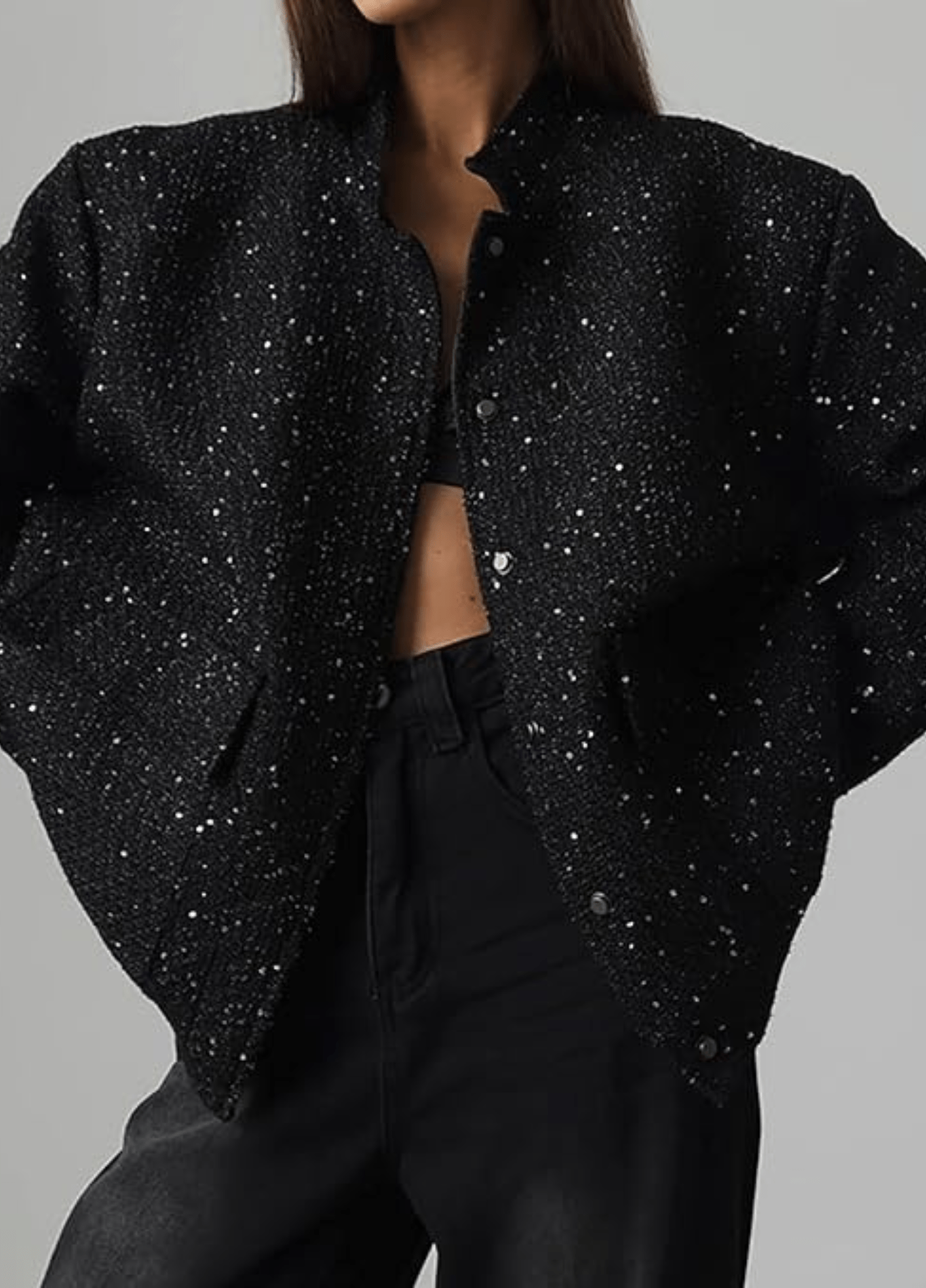 Veste kimono femme satiné floral noir – Hoshi