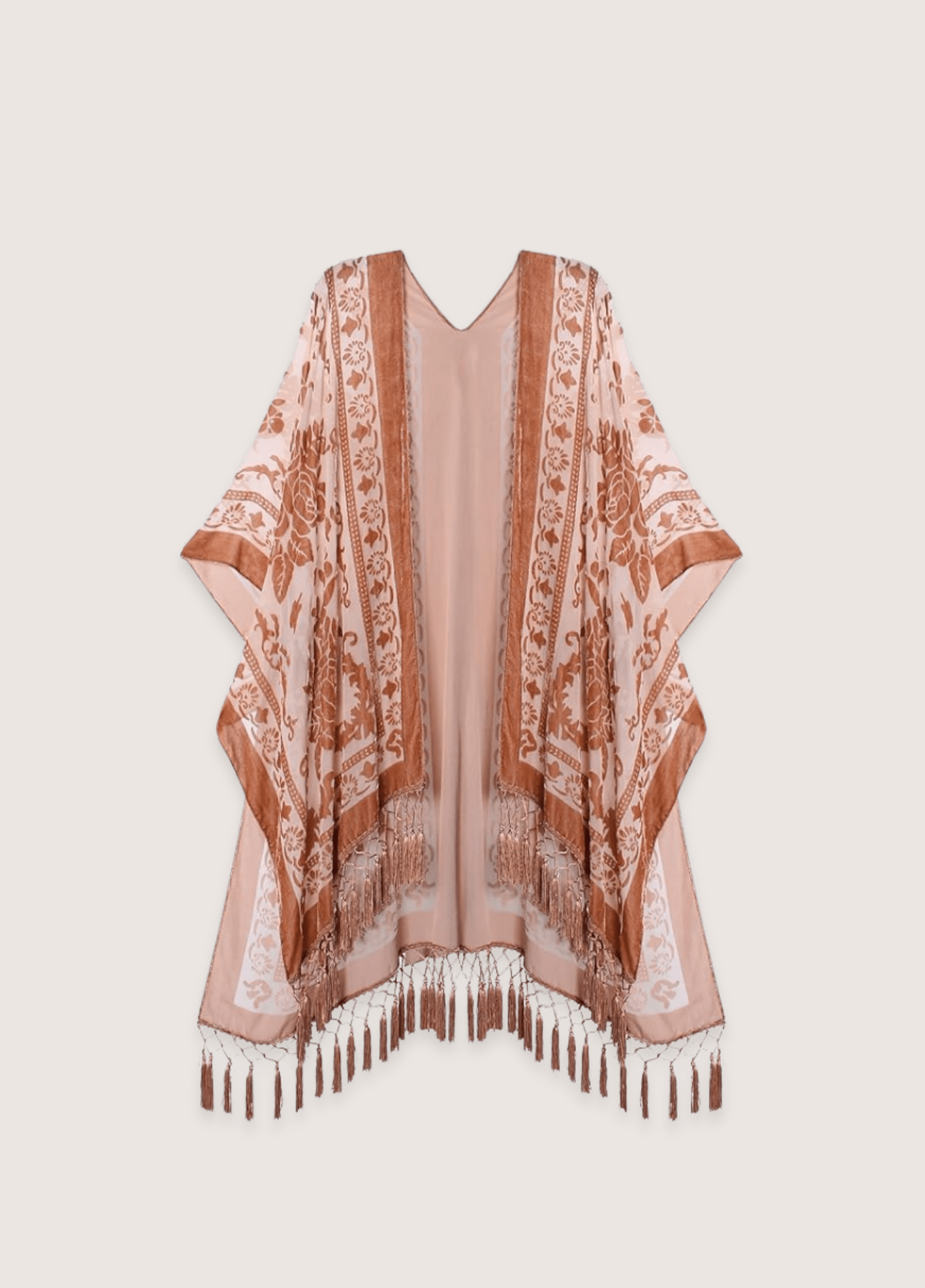 Veste kimono femme viscose motif chrysanthème rose – Kuro