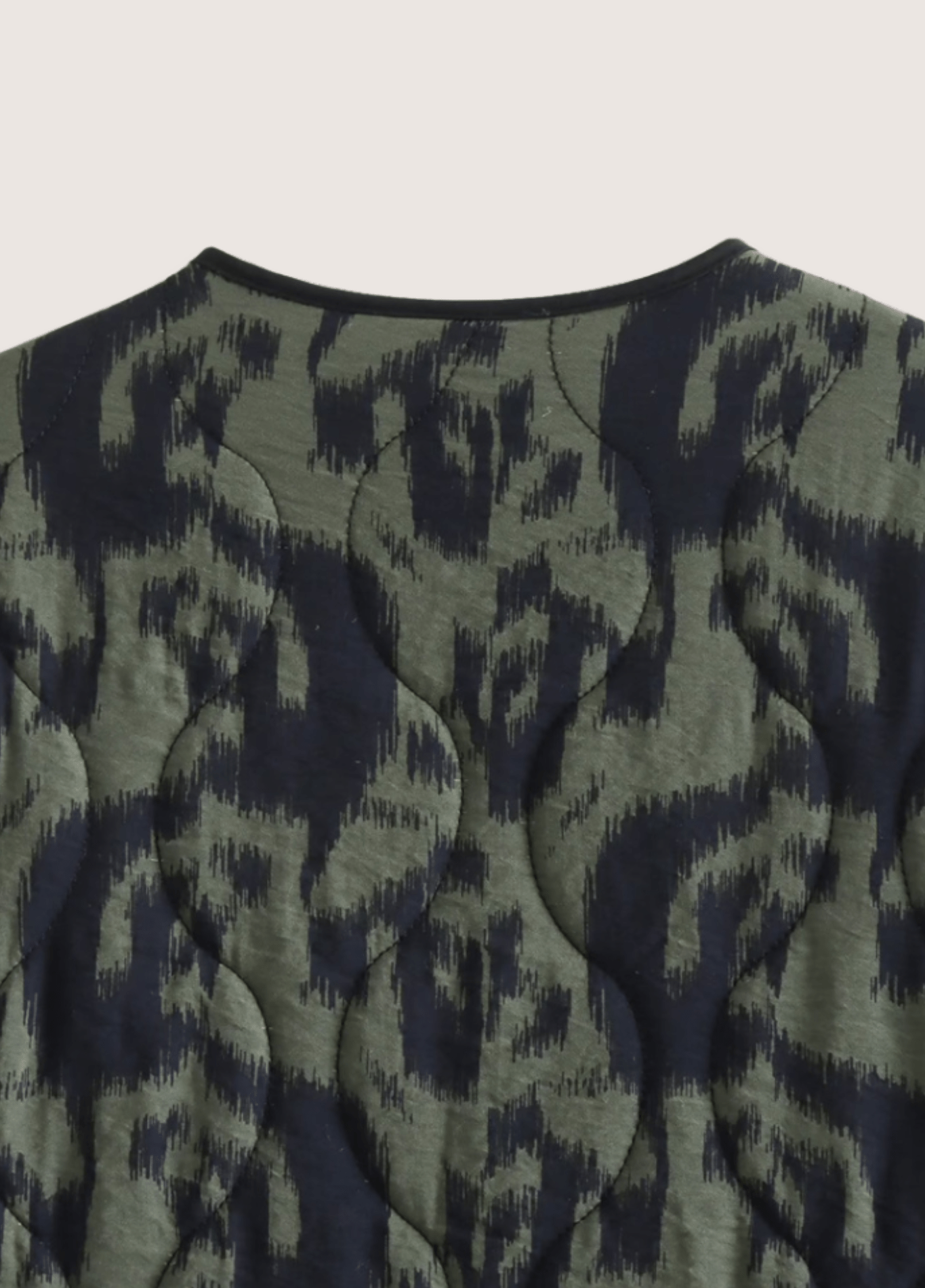 Veste kimono femme géométrique vert olive – Ikat