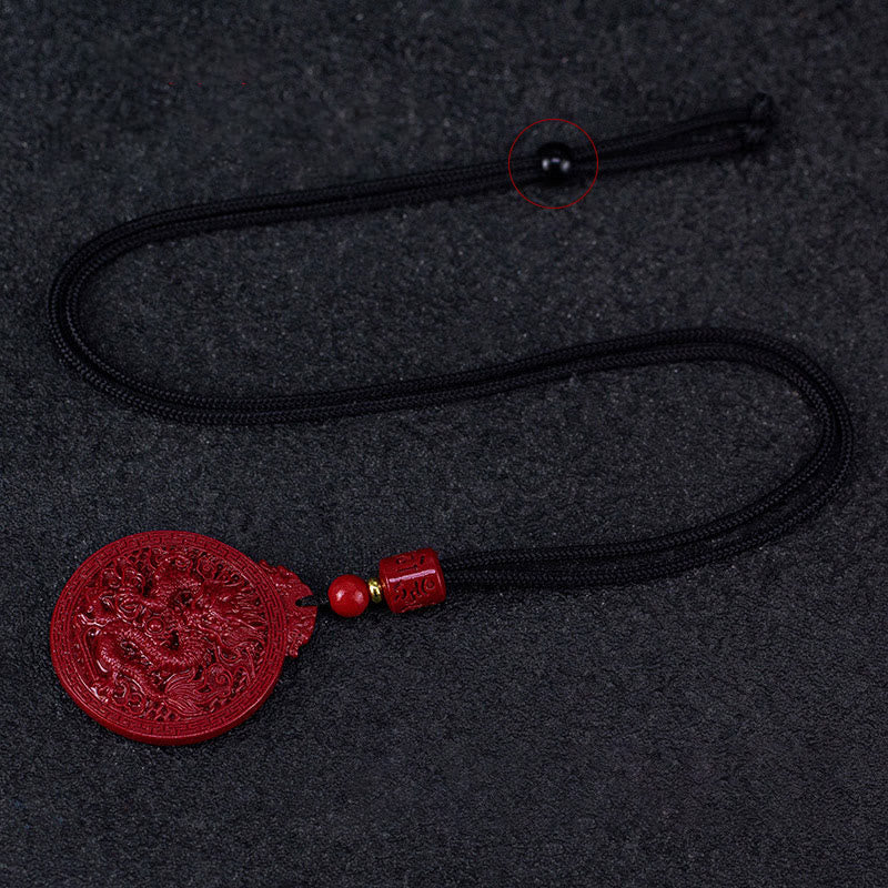 ATELIER-TIBET – Collier Dragon de l’Année du Dragon en Cinabre Naturel