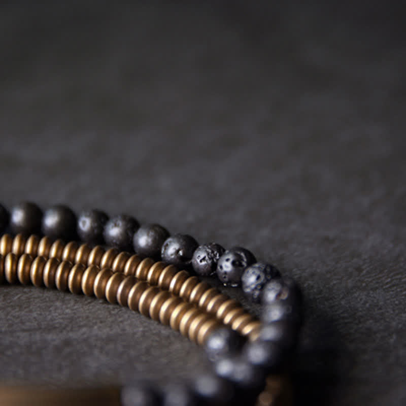 ATELIER-TIBET Bracelet en cuivre et Pierres de Lave