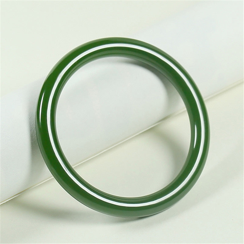 ATELIER-TIBET – Bracelet Jonc Longevity en Jade Cyan Naturel | Harmonie & Longévité Symbolique