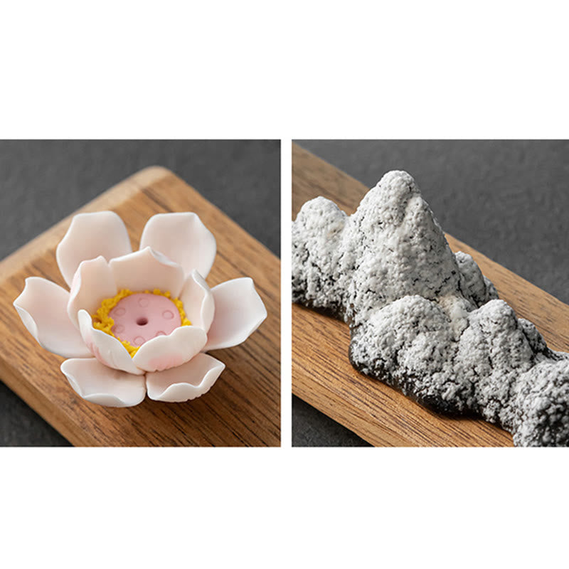 ATELIER-TIBET – Brûleur d’Encens Bouddha Lotus en Céramique – Porte-Encens Méditation Zen