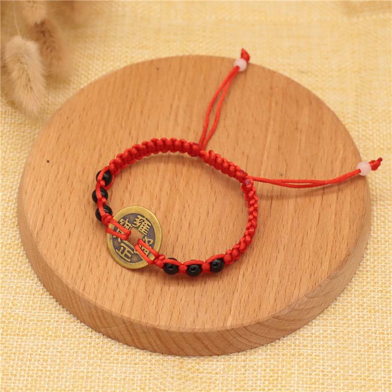 ATELIER-TIBET – Bracelet Fil Rouge avec Pièce de Cuivre – Protection & Prospérité