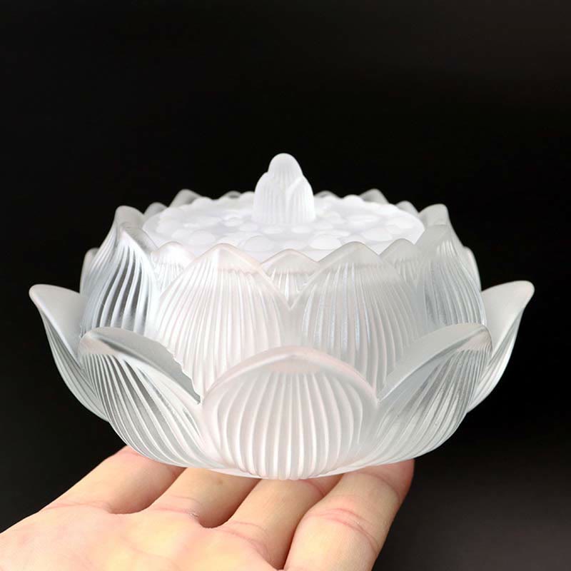 ATELIER-TIBET Brûleur d'encens de méditation de guérison en cristal de Lotus Liuli de Buddha Stones