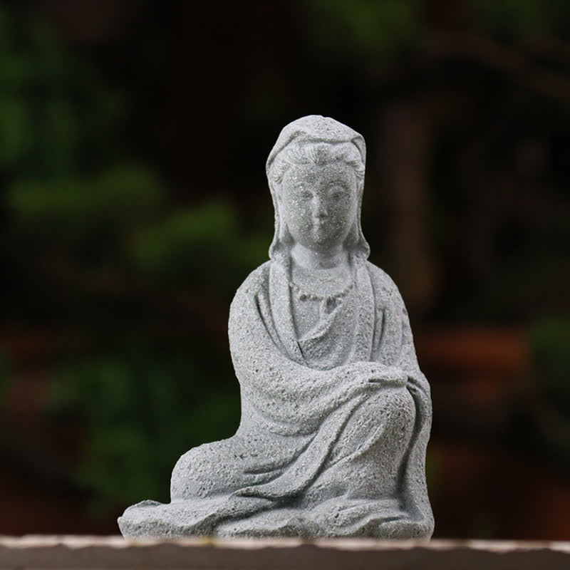 ATELIER-TIBET Statue Avalokiteshvara en grès – Bénédiction et sérénité pour la maison