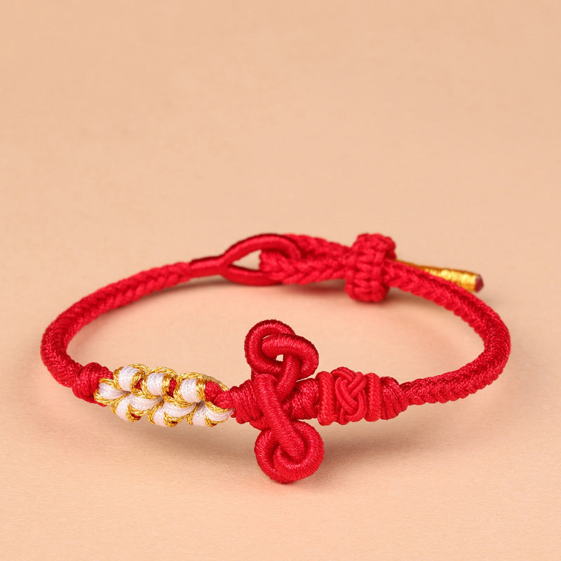 ATELIER-TIBET – Bracelet Fil Rouge avec Nœud Wenchang (Protection & Sagesse)