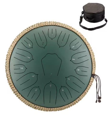 ATELIER-TIBET Tongue Drum 15 Notes 432 Hz – Mandala, Pack Complet