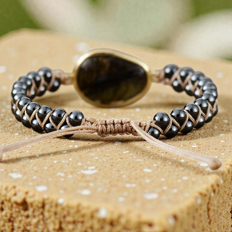 ATELIER-TIBET – Bracelet Oeil Céleste en Labradorite & Hématite