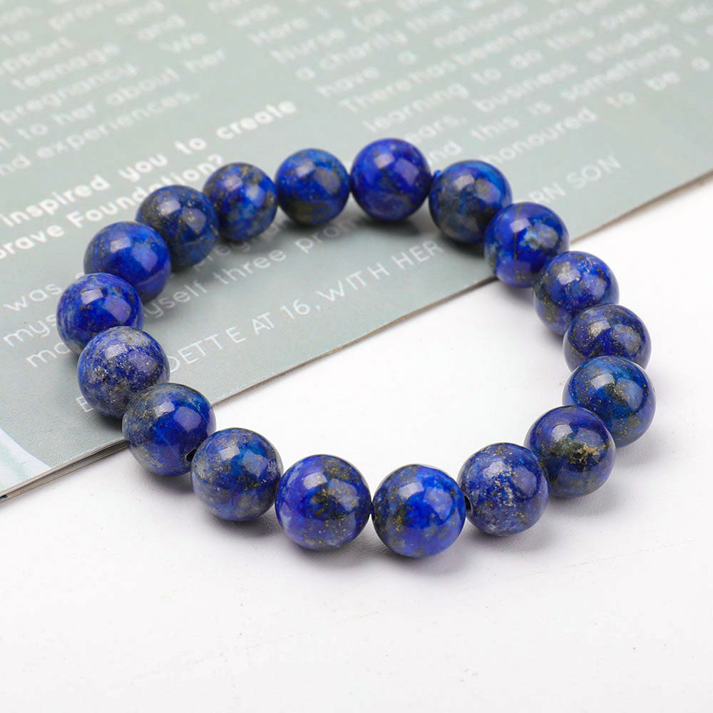 ATELIER-TIBET – Bracelet en Lapis-Lazuli Naturel – Sagesse & Expression – Perles 10 mm