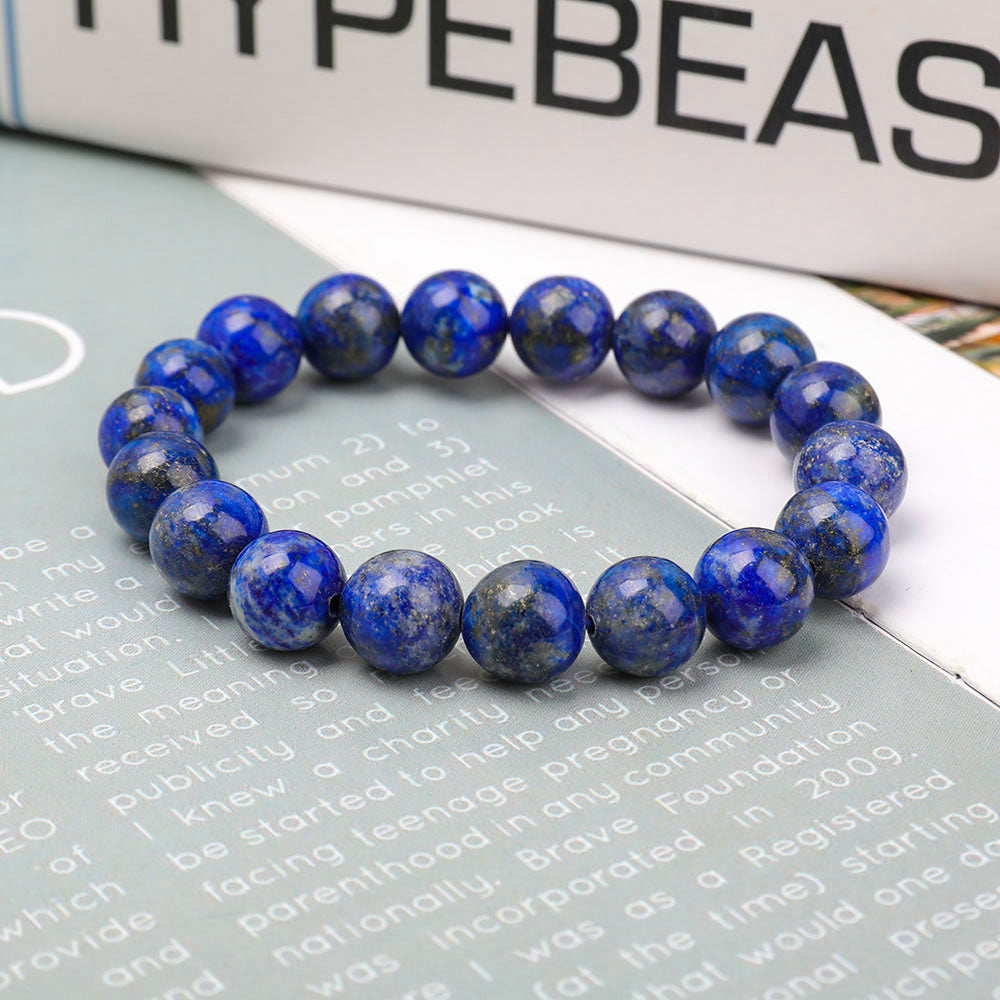 ATELIER-TIBET – Bracelet en Lapis-Lazuli Naturel – Sagesse & Expression – Perles 10 mm