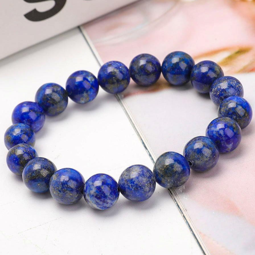 ATELIER-TIBET – Bracelet en Lapis-Lazuli Naturel – Sagesse & Expression – Perles 10 mm