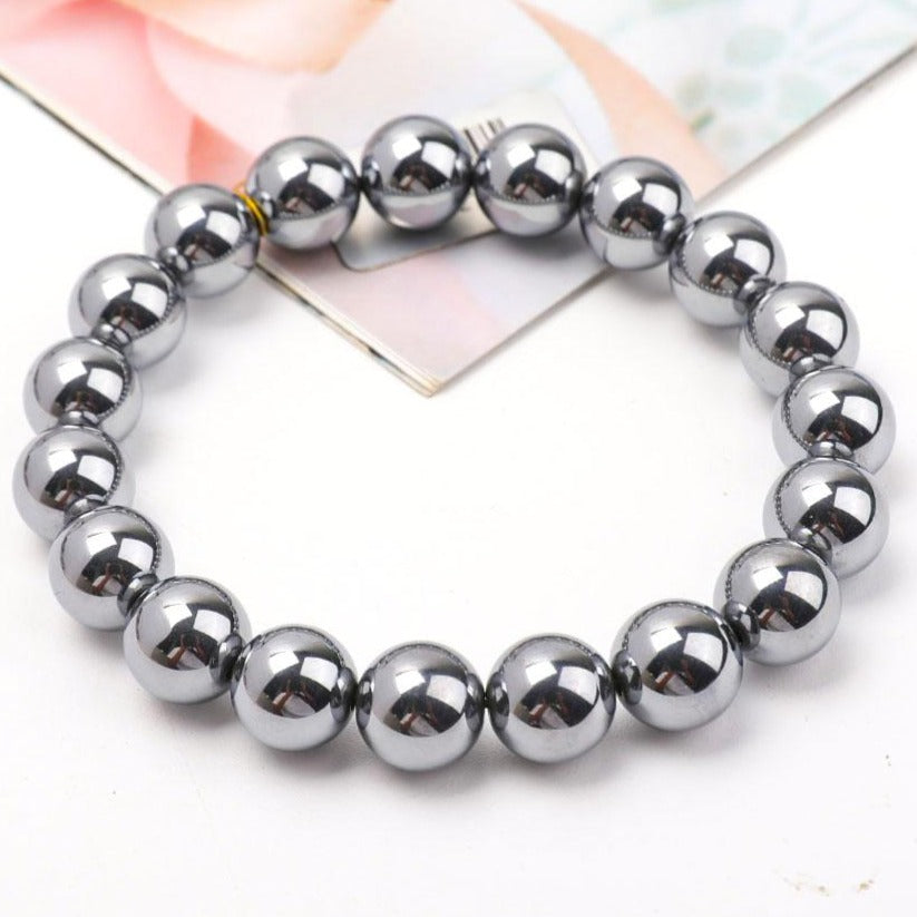 ATELIER-TIBET – Bracelet en Térahertz – Protection Symbolique & Ancrage – Perles 10 mm