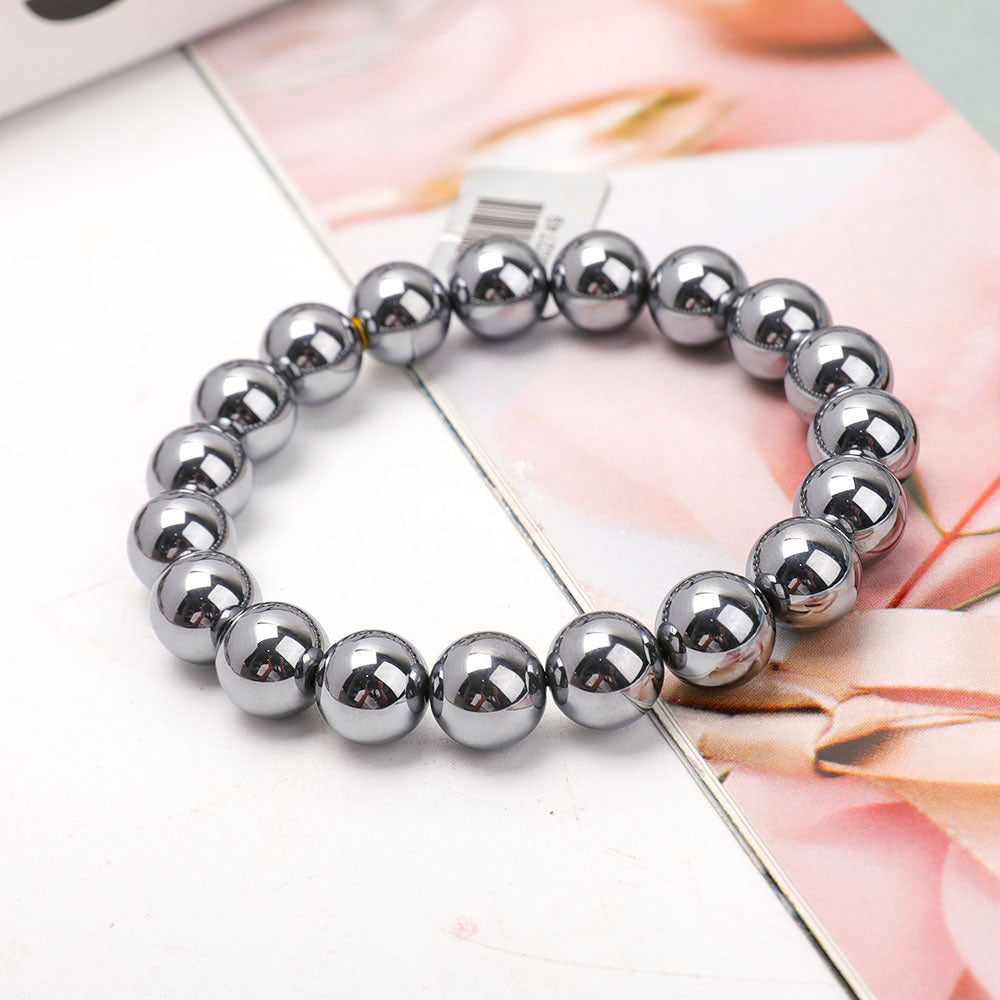 ATELIER-TIBET – Bracelet en Térahertz – Protection Symbolique & Ancrage – Perles 10 mm