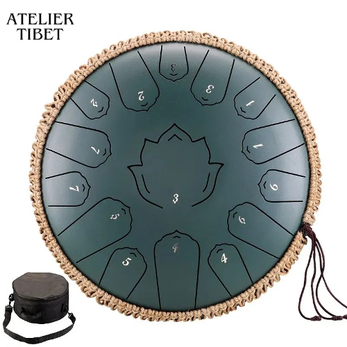 Tongue Drum « Lotus » – 15 notes, acier, instrument de percussion méditatif