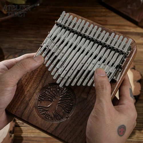 ATELIER-TIBET Kalimba « Reveil d’Âme » – Piano à pouces en bois, instrument mélodique & méditatif