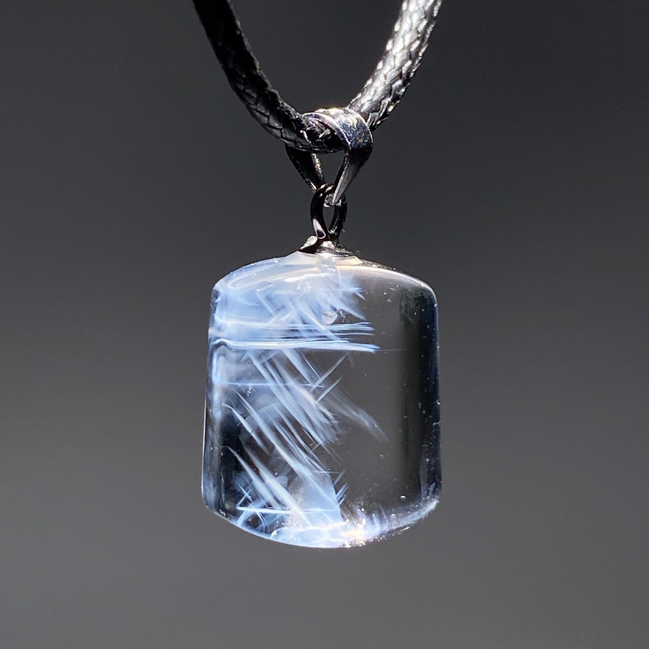 ATELIER-TIBET – Pendentif Quartz Aiguille Bleu Naturel & Argent 925