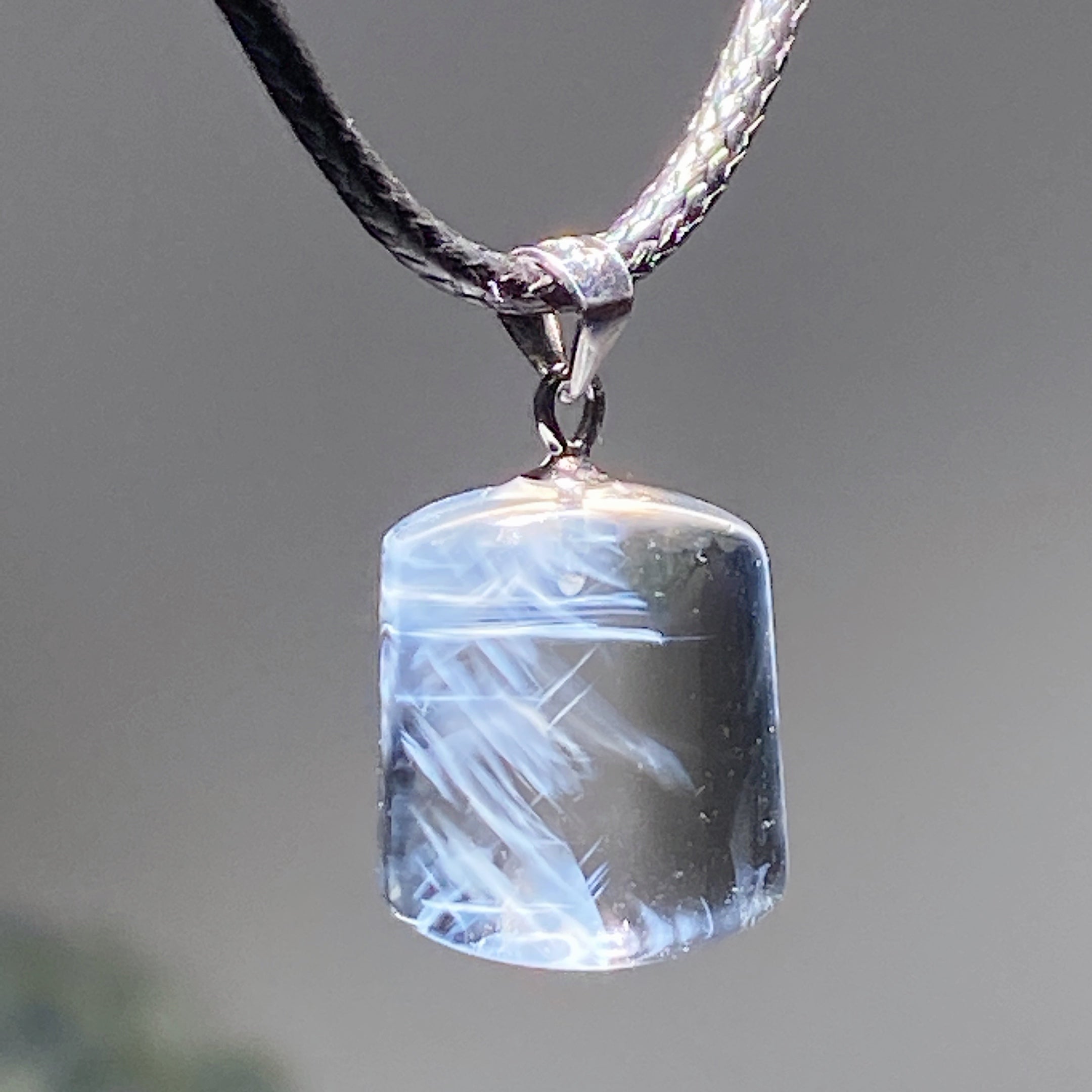 ATELIER-TIBET – Pendentif Quartz Aiguille Bleu Naturel & Argent 925