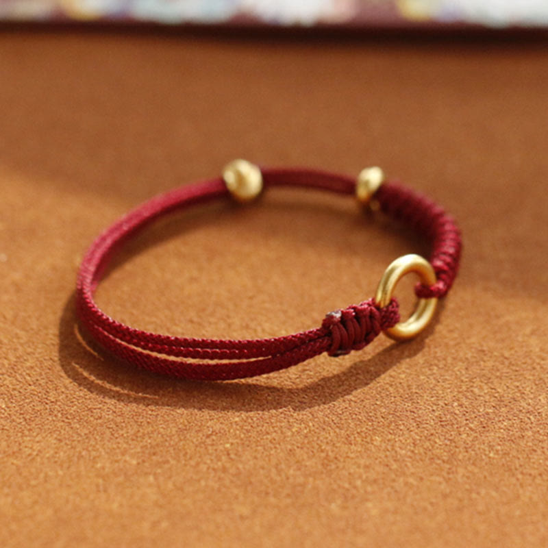 ATELIER-TIBET – Bracelet Fil Rouge Ajustable avec Boucle de Paix, Protection & Chance