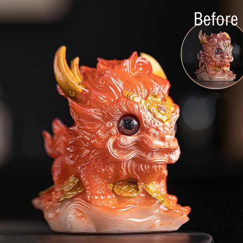 ATELIER-TIBET Pierres changeantes de couleur, petite figurine en résine Kirin pour décoration de maison