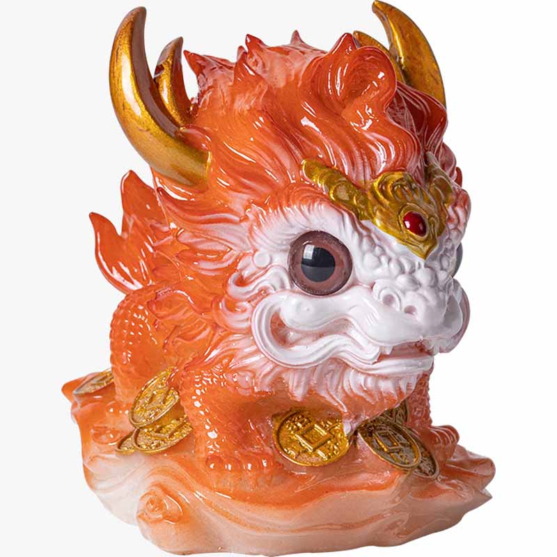 ATELIER-TIBET Pierres changeantes de couleur, petite figurine en résine Kirin pour décoration de maison