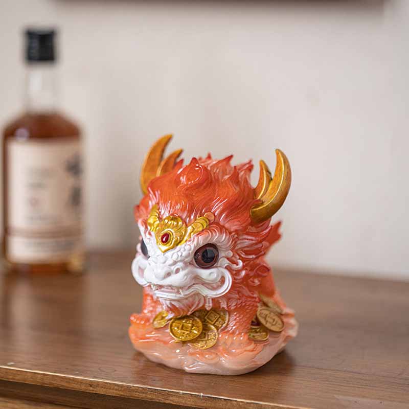 ATELIER-TIBET Pierres changeantes de couleur, petite figurine en résine Kirin pour décoration de maison