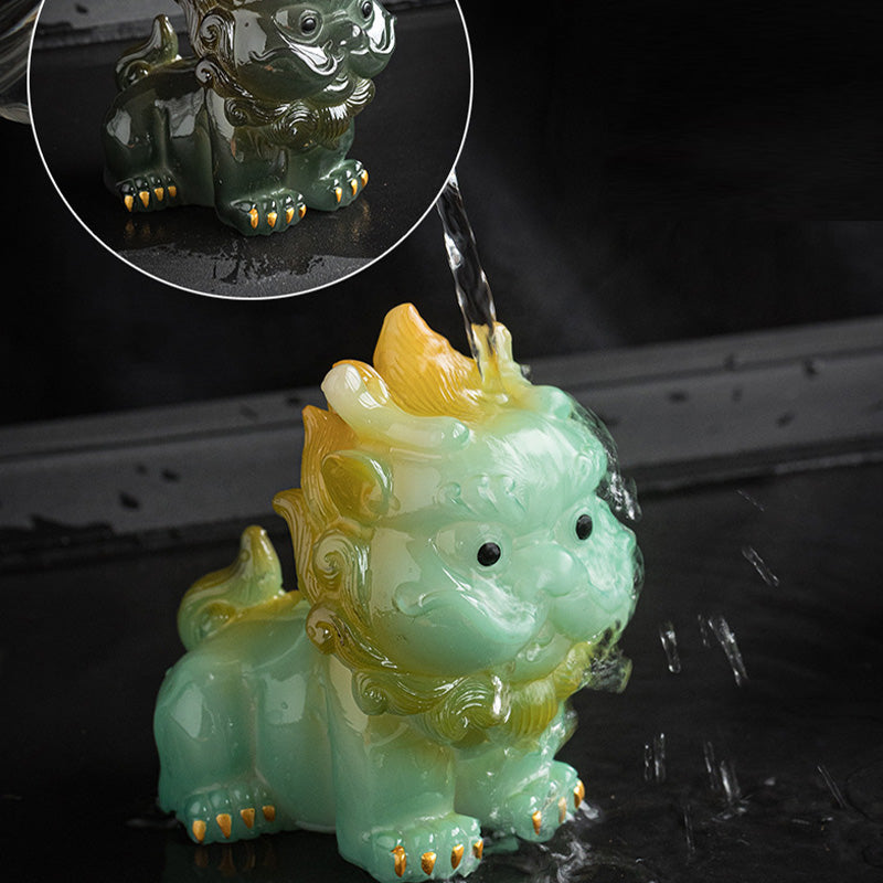 ATELIER-TIBET Pierres changeantes de couleur, petite figurine en résine PiXiu pour thé, animal de compagnie, richesse, décoration de la maison