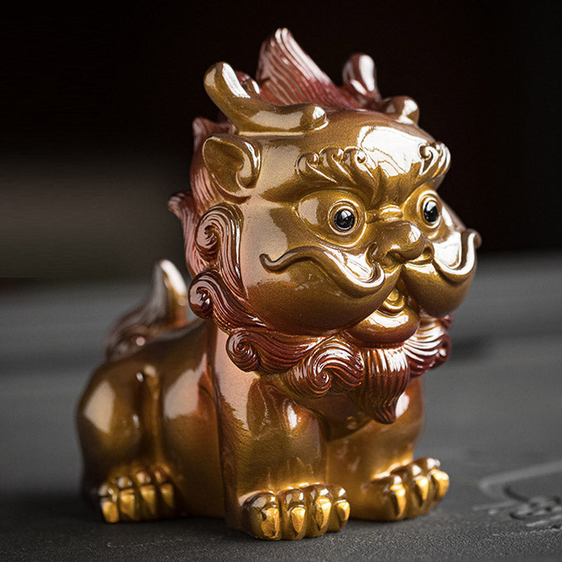 ATELIER-TIBET Pierres changeantes de couleur, petite figurine en résine PiXiu pour thé, animal de compagnie, richesse, décoration de la maison